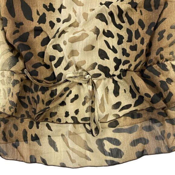New Direction Sleeveless Blouse Womens Size Medium Leopard Print Embellished Top - Picture 4 of 12